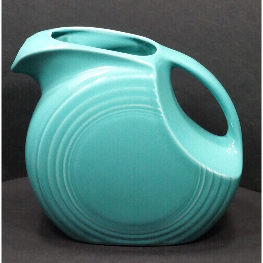 Fiesta‎ Turquoise Disc Pitcher 7.25" Homer Laughlin HLC Post 1996 Fiestaware
